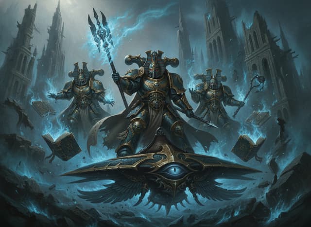 Ahriman on Disc of Tzeentch — Warhammer wallpaper